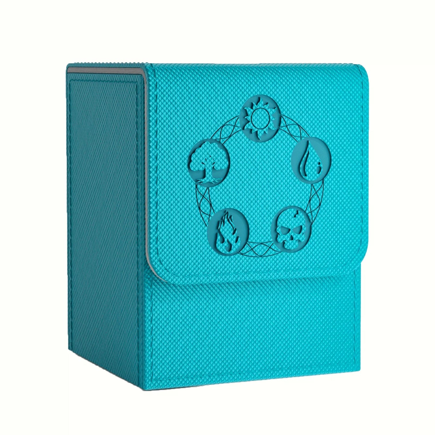 MTG Card Deck Box, Copyrighted Design，Fits 100+ Single Sleeved Cards, Magnetic Closure PU Leather Card Box for TCG Cards