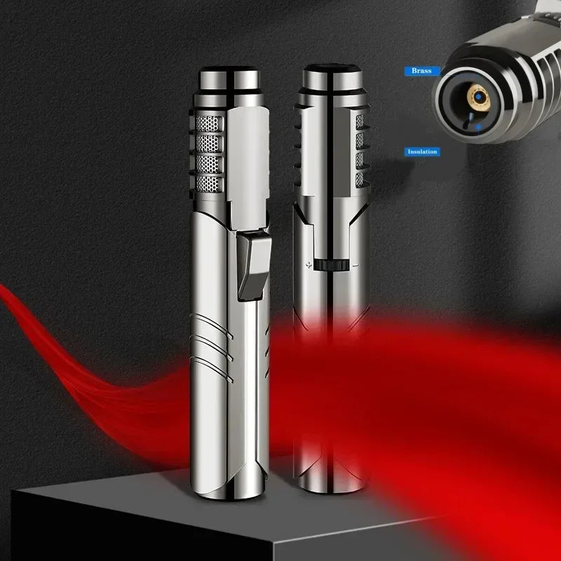 2100° Spray Gun Lighter Metal Outdoor Windproof Blue Strong Flame Spray Gun Lighter Suitable for Kitchen BBQ with Safety Lock