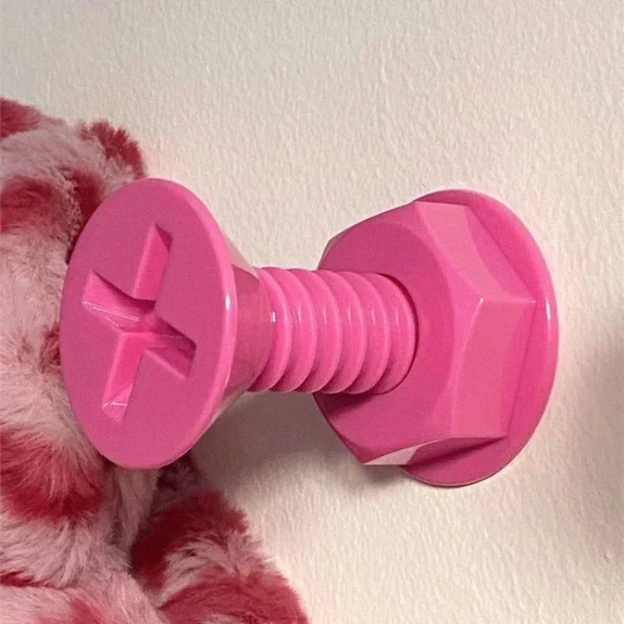 Colorful Cartoon Hooks A Set of 3 Adhesive Hole-free for Bag Storage Wall Hooks, Cute and Practical Home Accessories