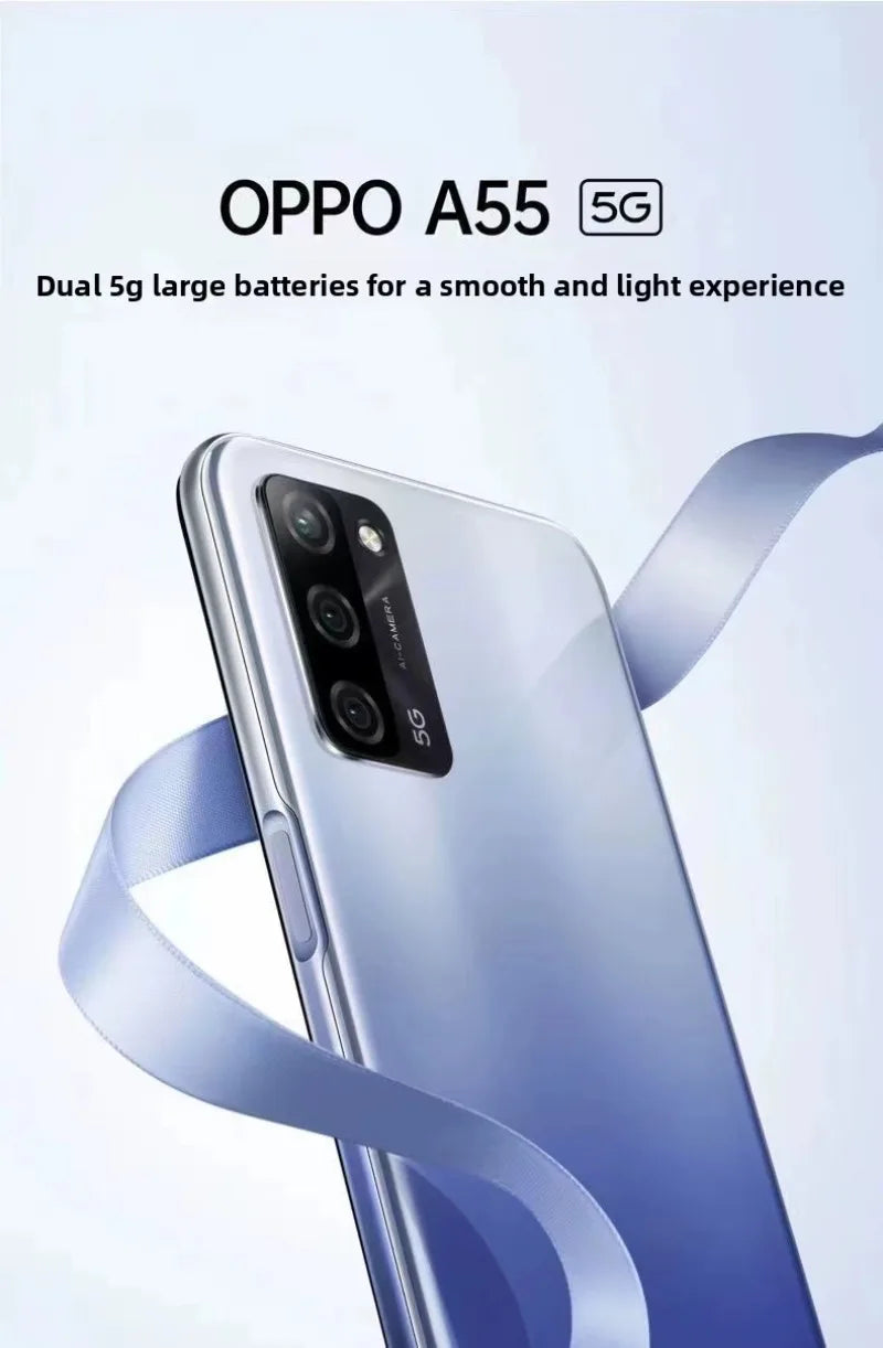 OPPO A55  4GB/6GB RAM 64GB/128GB ROM 50MP AI Camera 5000mAh Long Battery Life 4G LTE Dual SIM Phone Smartphone Mobile Phones