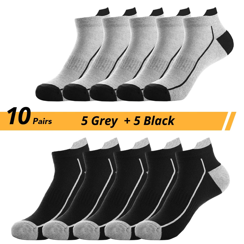 HSS 10Pairs Men‘s Socks Cotton Casual Business Middle Black Breathable Male Crew Socks Summer Winter Dress Gifts Socks Size38-45