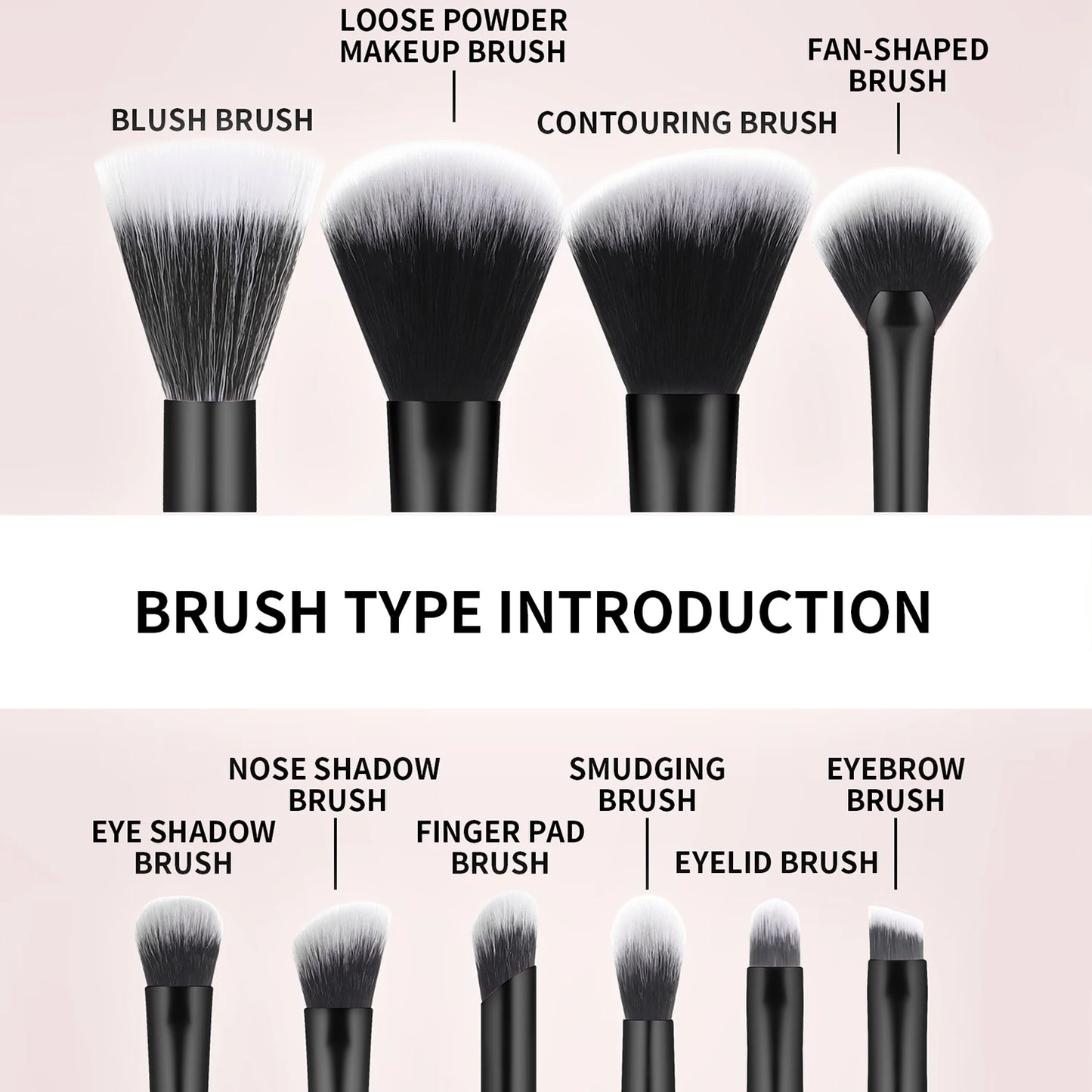 10 mini transparent handle brushes+crocodile patterned bag makeup brush Travel portable Makeup Tool Professional with bag