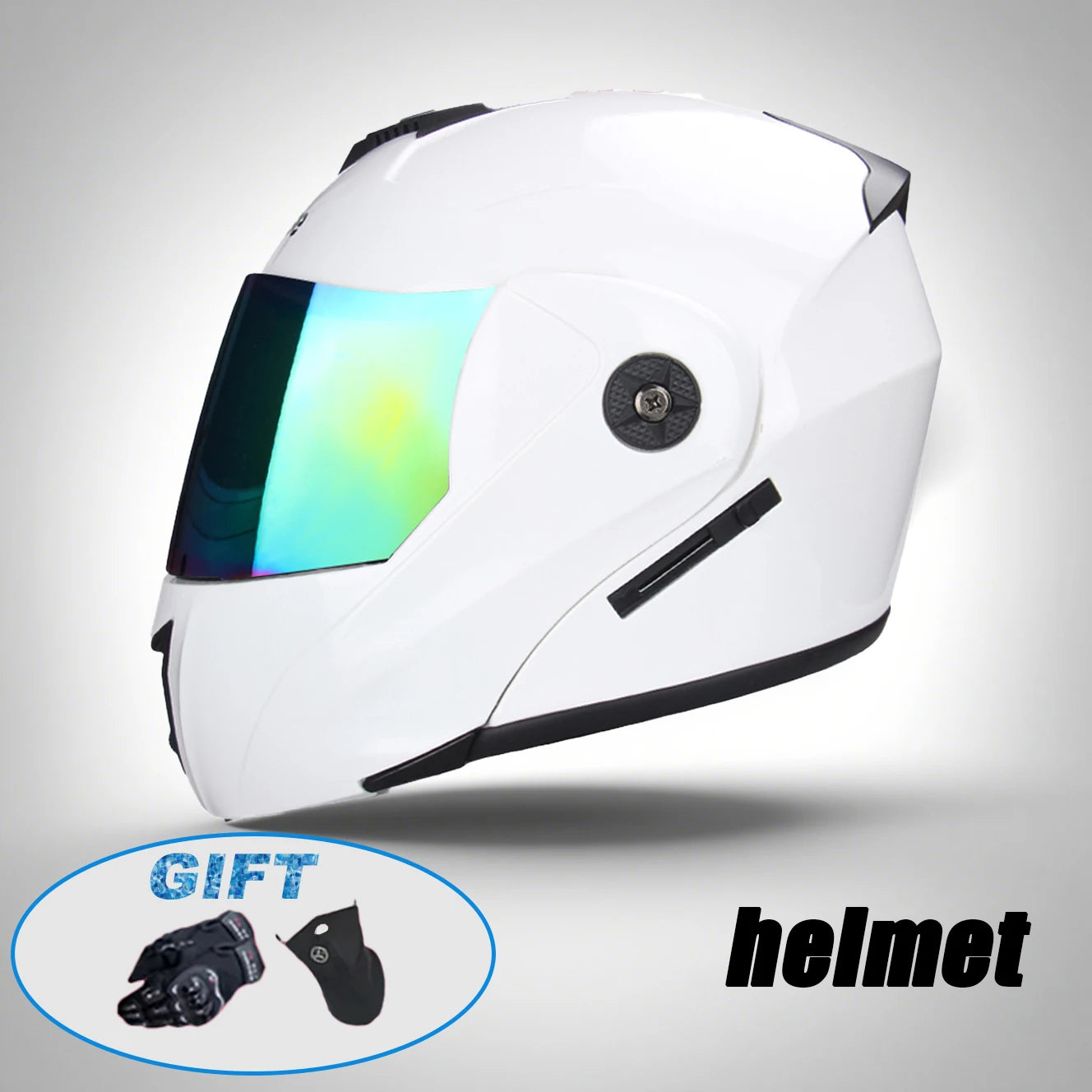 New Modular Motorcycle helmet full face racing with Double sun visor Women man flip up helmet Double lens DOT