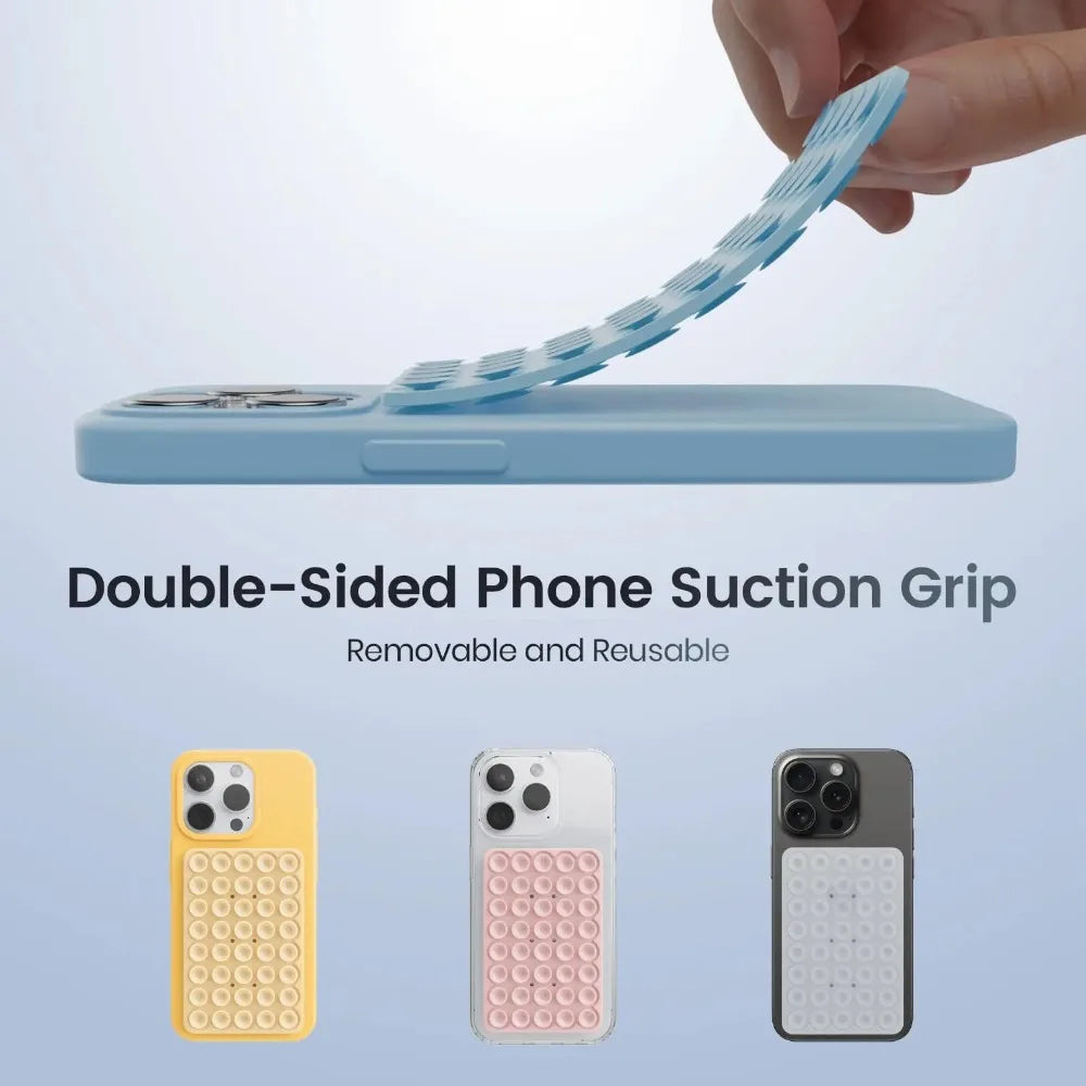 Double Sided Silicone Suction Cup Multicolor Strong Adhesive Stand For iPhone 11 12 13 14 15 16 Pro Max Detachable Phone Holder