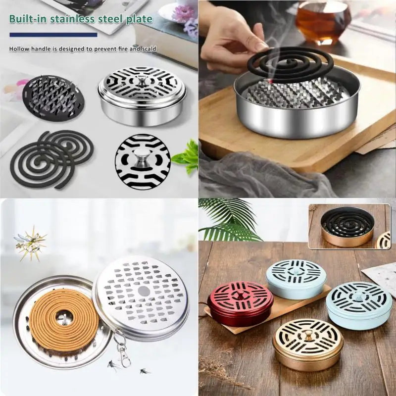 2024 Mosquito Coil Holder Mosquito Coil Box With Cover Mosquito Coil Tray Nail Tooth Mosquito Coil Holder Household Ash