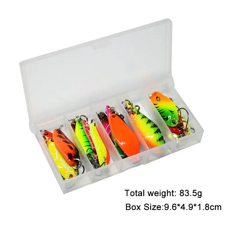 JYJ 20pieces a box colorful metal jig spoon lure bait for fishing tackle spinner wobbler pesca trout bait