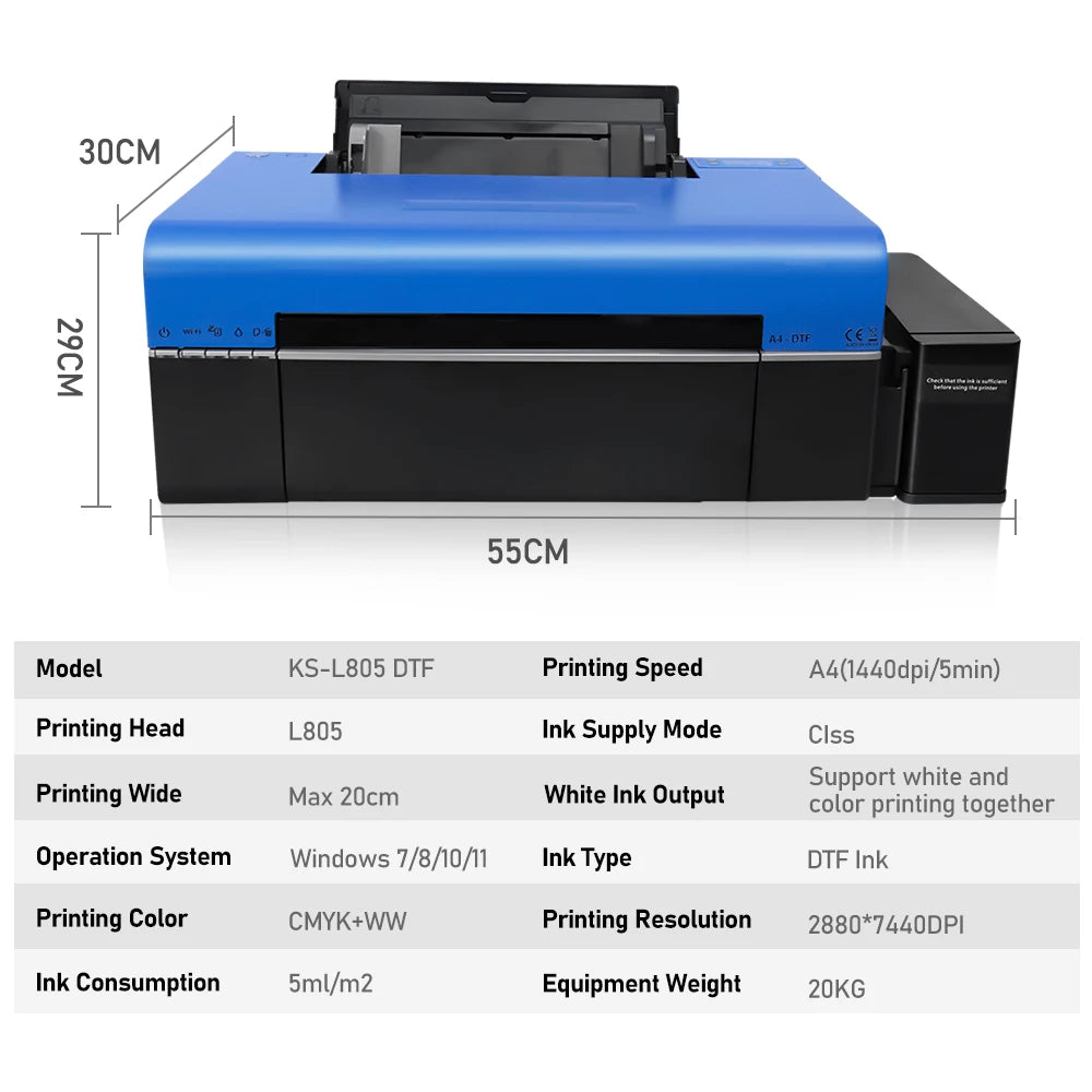 A4 DTF Transfer Color Printer with dtf oven dryer A4 L805 impresora dtf TShirt Printer Directly To Film printer for tshirt print