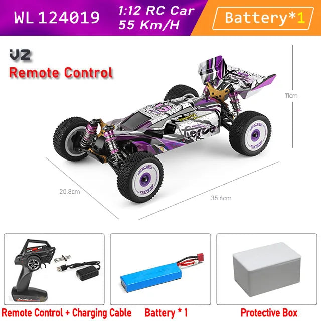 WLtoys 124019 1:12 4WD 55Km/H RC Racing Car Remote Control High Speed Off-Road Drift Shock Absorption Adults Boys Toys Kids Gift