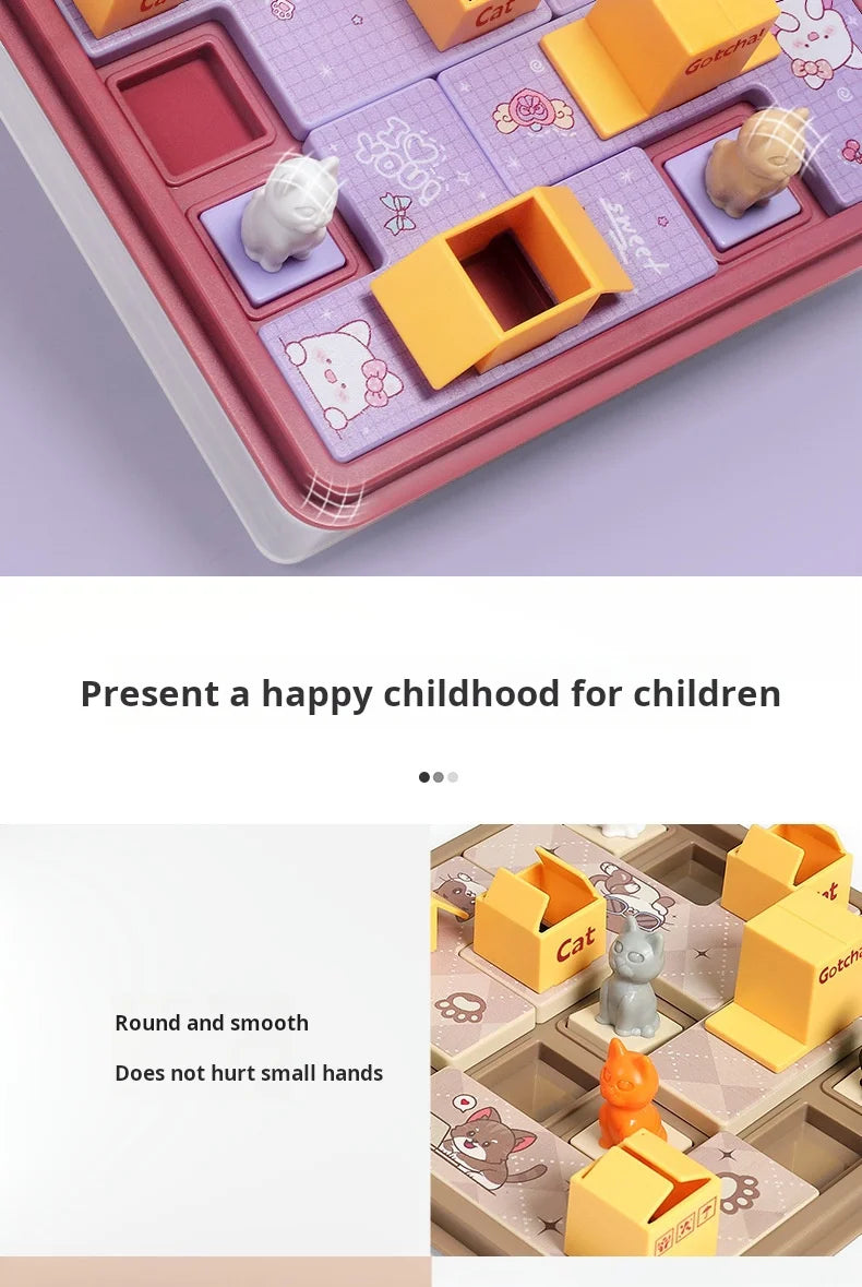 Children Toy Hidden Cat Clearance Board Montessori Game Cat Baby Space Planning Logical Thinking Training Puzzle Toys Kids Gifts