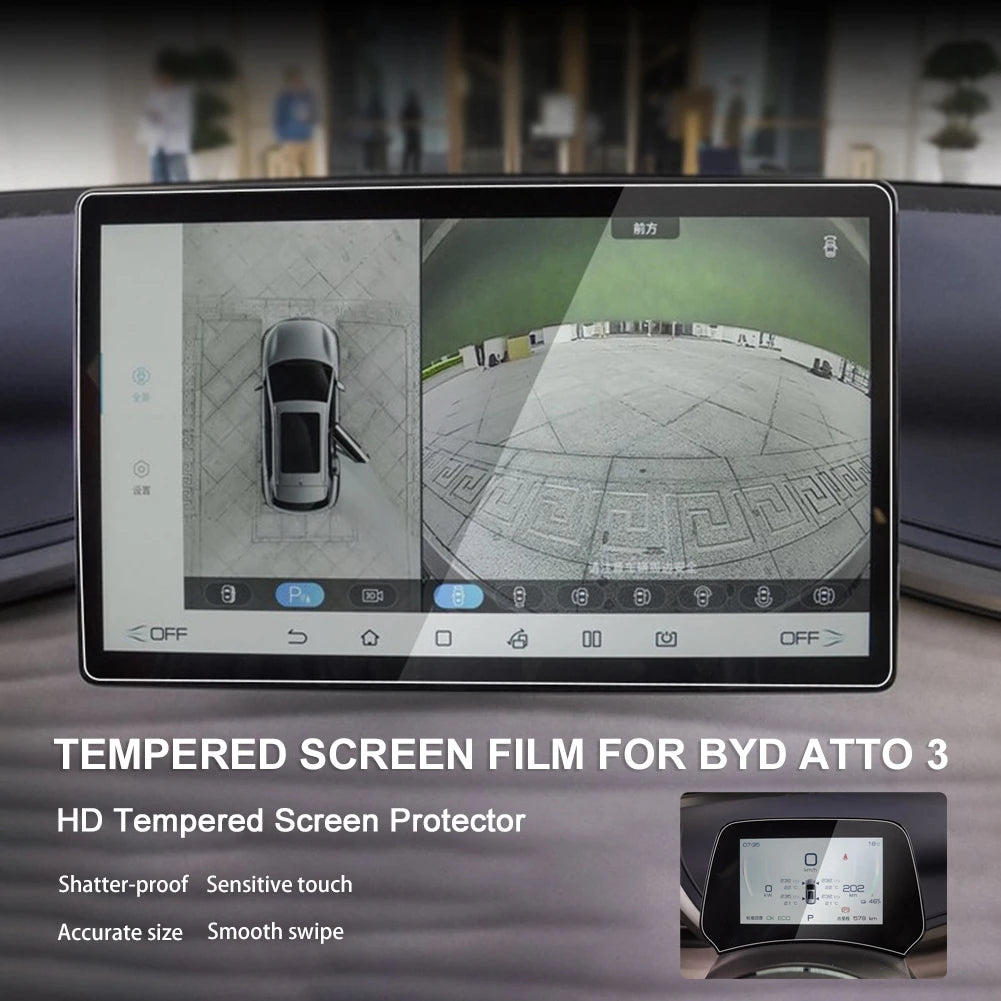 Touch Screen Protector For BYD Atto 3 Yuan Plus Seal Dolphin 2022 2023 2024 Tempered Glass 12.8 15.6 Inch Navigation Protection
