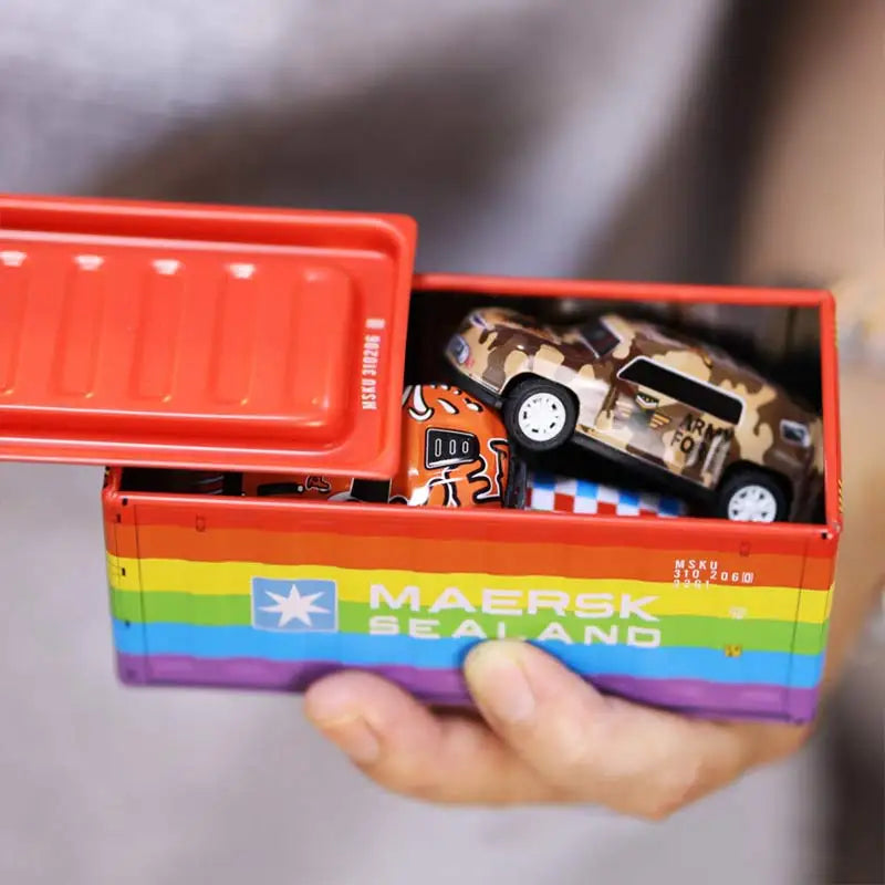 Mini Simulation Shipping Container Model Metal Storage Box Creative Desktop Organizer Ornaments Iron Box Home Office Decoration