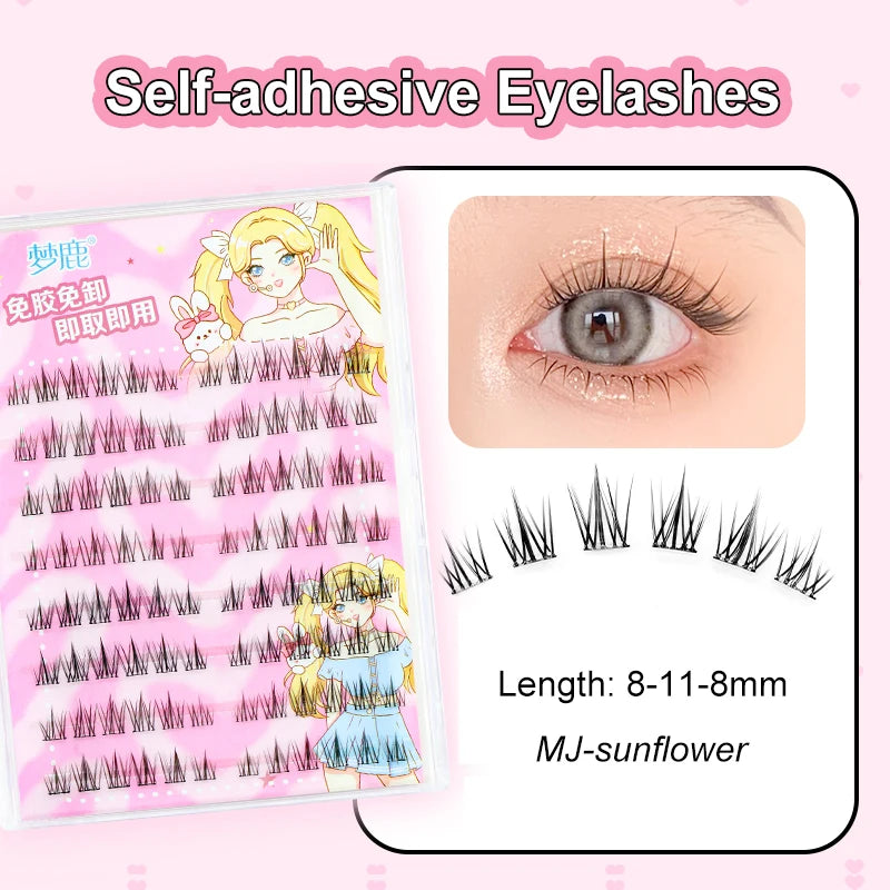Self Adhesive Eyelashes Cluster Lashes No Glue Individual Lashes  Soft  Idol Lash Clusters Reusable Self Adhesive Lashes
