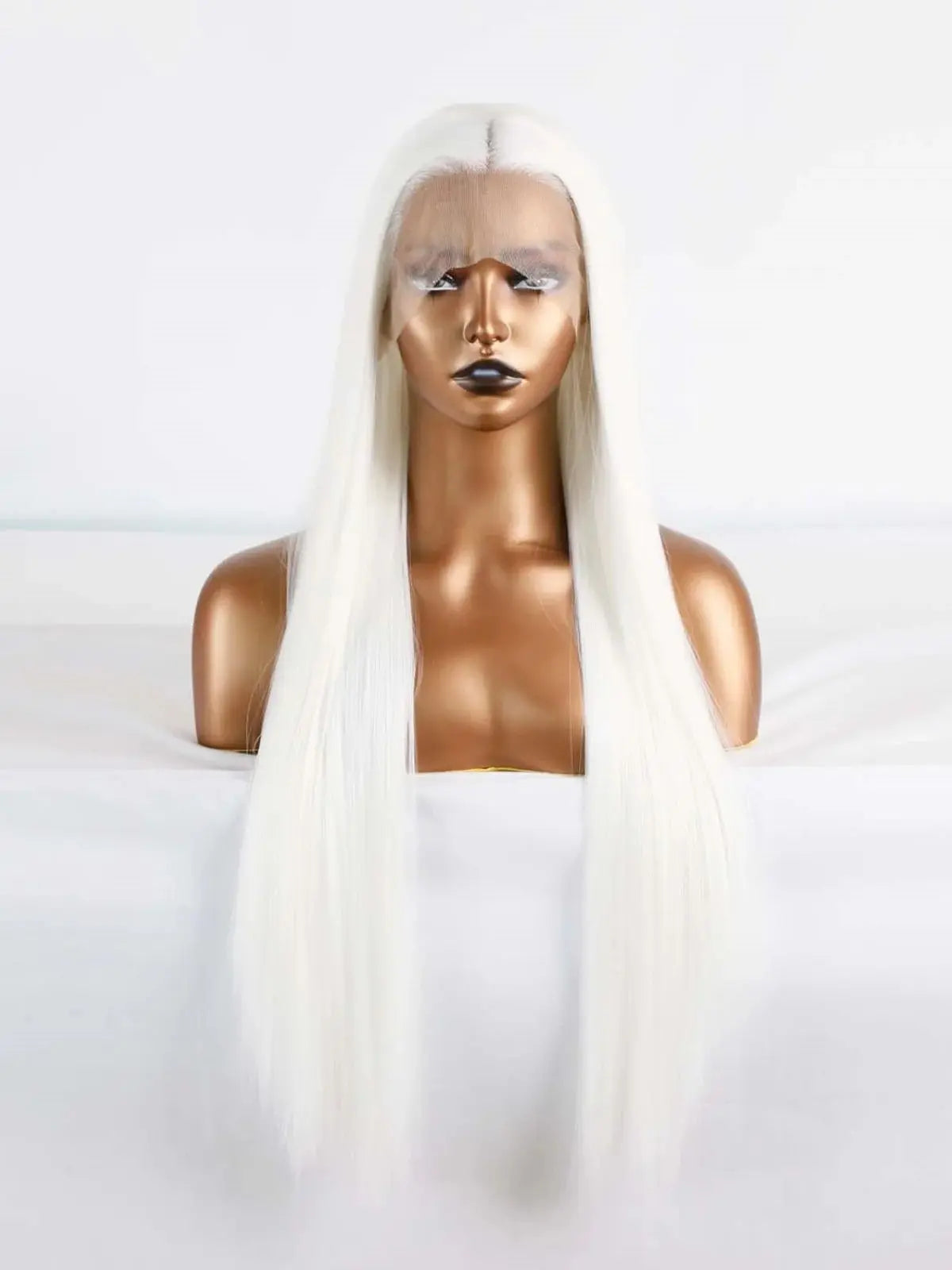 White Wig Straight Synthetic Lace Front Wig Glueless Wigs Ready to Wear Long White Wig Cosplay Snow White Colored Wigs for Women