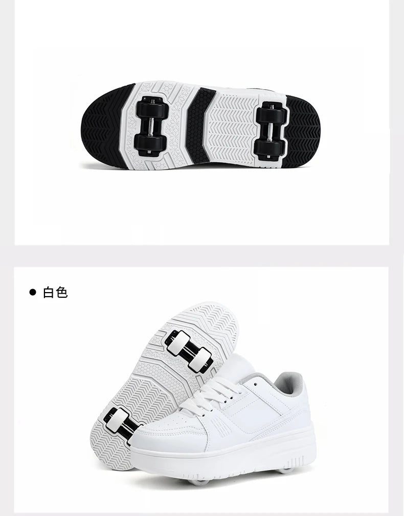 Children's Roller Skate Shoes Student Inline Skating Shoes grils 4-Wheel Deformation Boy's Skating Shoes