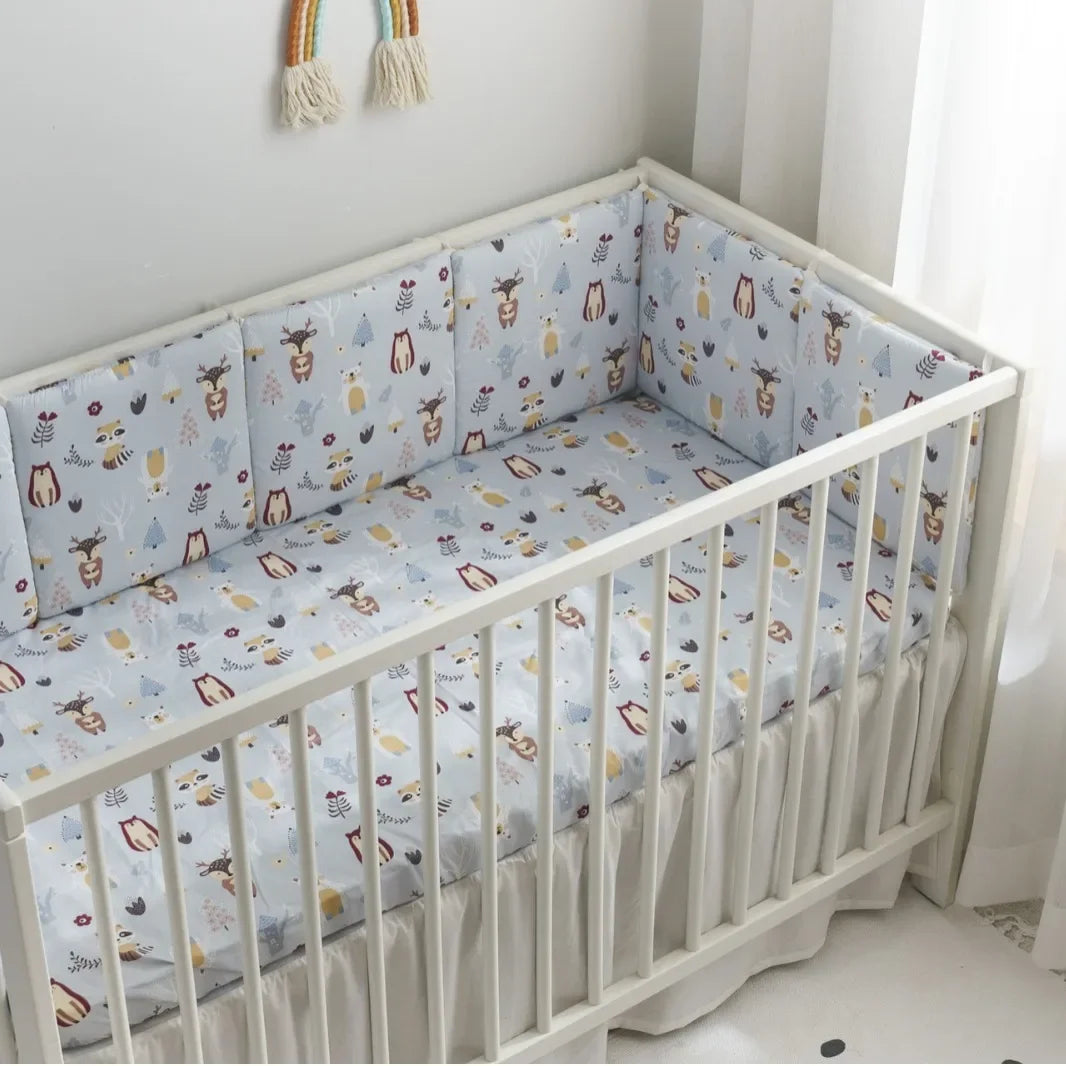 Bedding Set Pure Cotton Playpen 30x30 Small Raccoon 6 Whole Pieces Baby Crib Fence Newborn Washable Crib Bedding Set