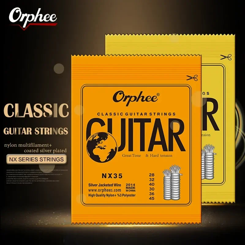 10/50 Set Orphee Classical Guitar Strings Silver Plated Wire Nylon Strings NX Series 6pcs/Set Beginners for Classic Guitar Part