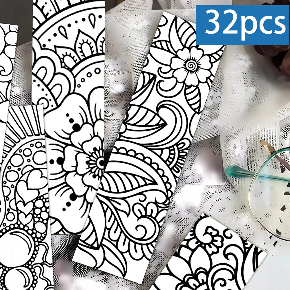 32pcs Mandala Coloring Bookmarks, suitable for Christmas and Halloween gifts. They are also great for gifting to teachers