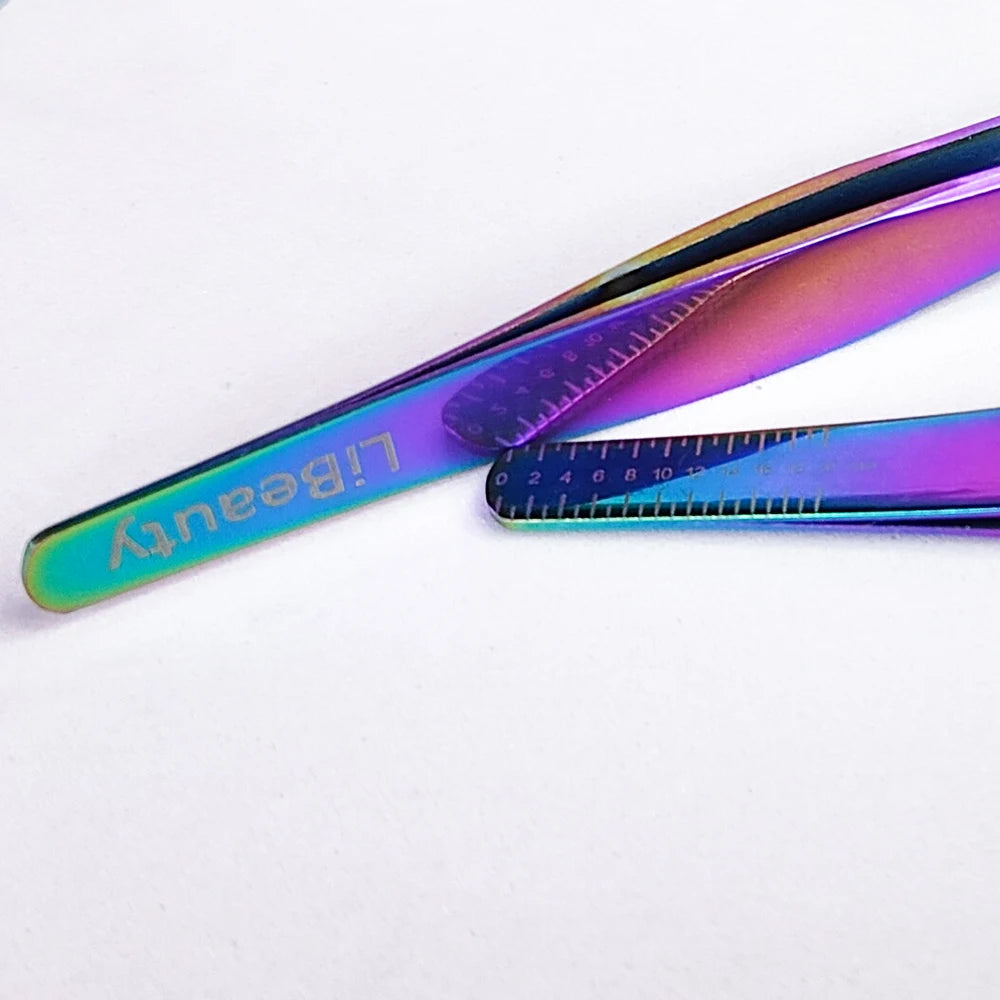 Libeauty 1 Pair Professional Eyelash Tweezers 3D Volume Eyelash Extension Lash Eyebrow Excellent Closure Grafting Eyelash Tools