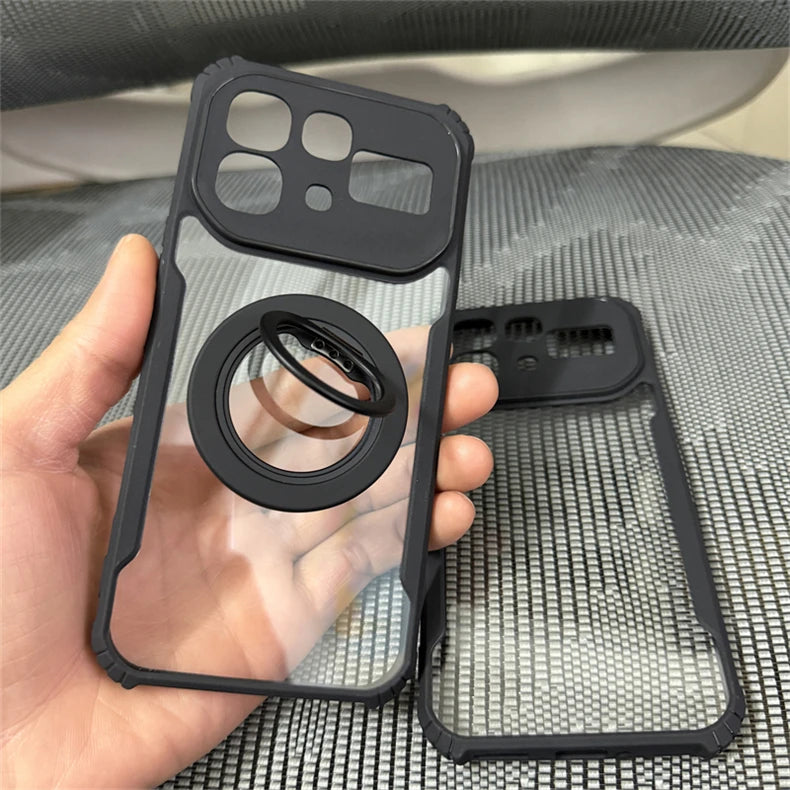 For Infinix Note 60 Pro Case For Note60 Pro 5G For  Magnetic Transparent Holder Ring Cover Acrylic Protect Shell