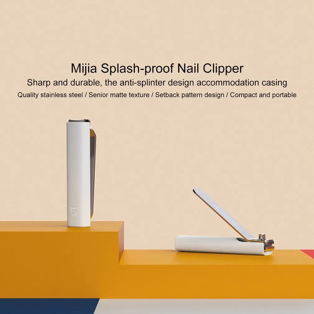 Xiaomi Mijia Stainless Steel Nail Clippers with Anti-splash Cover Trimmer Pedicure Care Nail Clippers Professional File Nail Cli