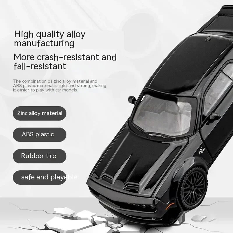 1：32Die-cast Metal Dodge Challenger Toy Car Simulation Model Can Light Up Can Drive Boring Boy's Gift Christmas Gift