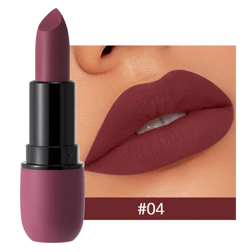6-Color Matte Lipstick: Velvet Lip Color, Smooth, Waterproof, Long-Lasting Color Lip Makeup