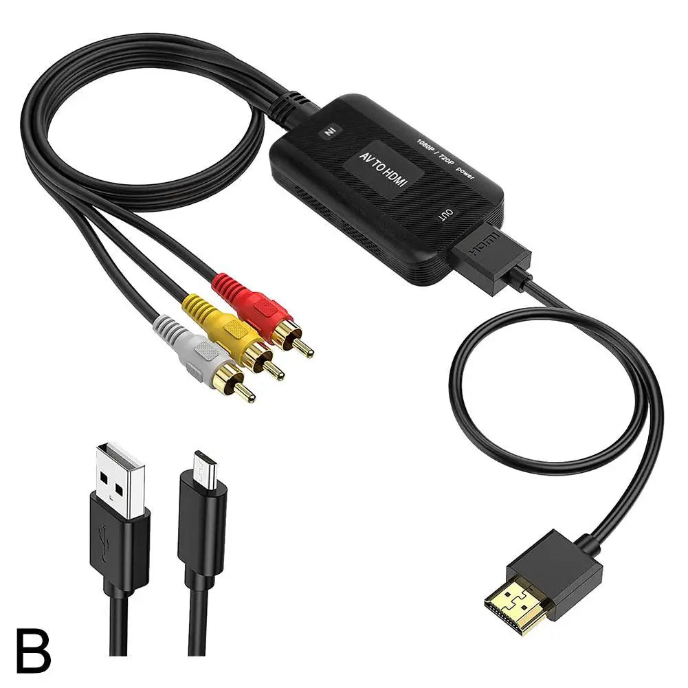 1pcs Video Adapter 1080P Converter RCA to HDMI Cable HD Link Cable Audio Cable HDMI Converter AV to HDMI Adapter 2026
