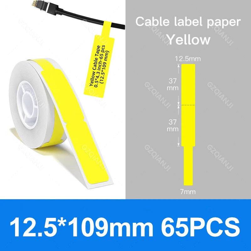 Niimbot D110 D11 Label printer paper Waterproof Anti-Oil Price Label Sticker Transparent Pure Color Label thermal Sticker Paper