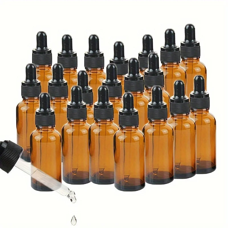 5/10/20pcs + 4 accessories 30ml refillable glass dropper bottle, 2 funnels, 2 pipettes, for essential oils and perfumes