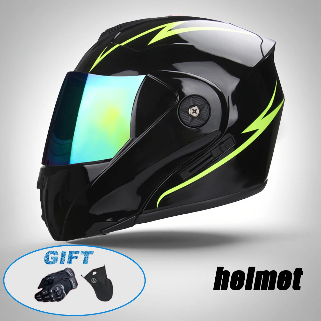 New Modular Motorcycle helmet full face racing with Double sun visor Women man flip up helmet Double lens DOT
