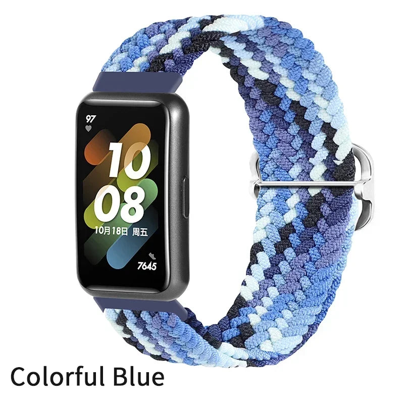 Strap For Huawei Band 7 Adjustable Elastic Nylon Braided Strap Men Women Replacement Bracelet Wristband For Huawei Band 7