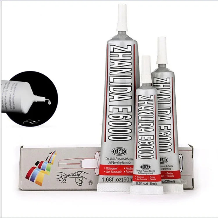 E6000 Clear Contact Adhesive For Jewelry Rhinestonne Crafts With Precision Applicator Tip - 110ml 50ml 25ml 15ml Glue