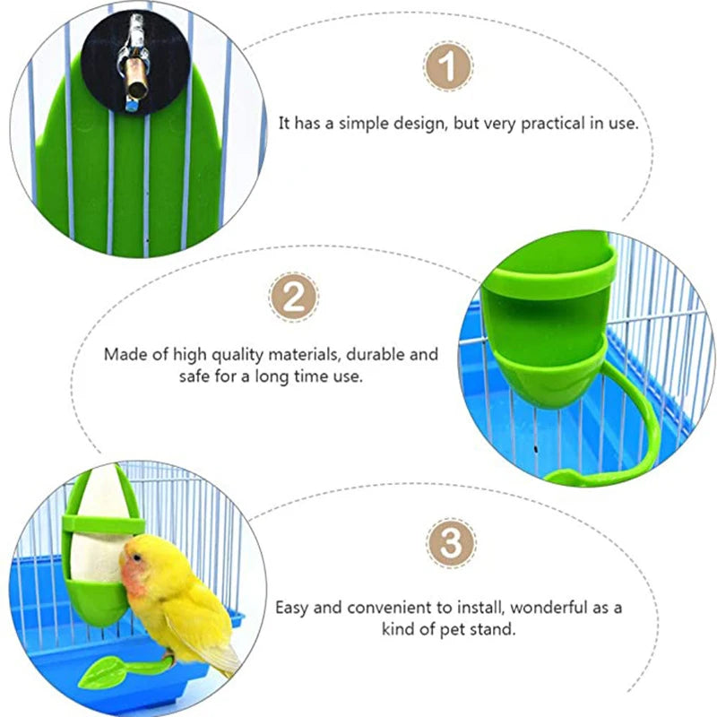 New Pet Parrot Feeder Hanging Cage Fruit Vegetable Container Feeding Cup Cuttlebone Stand Holder Pet Cage Accessories Supplies