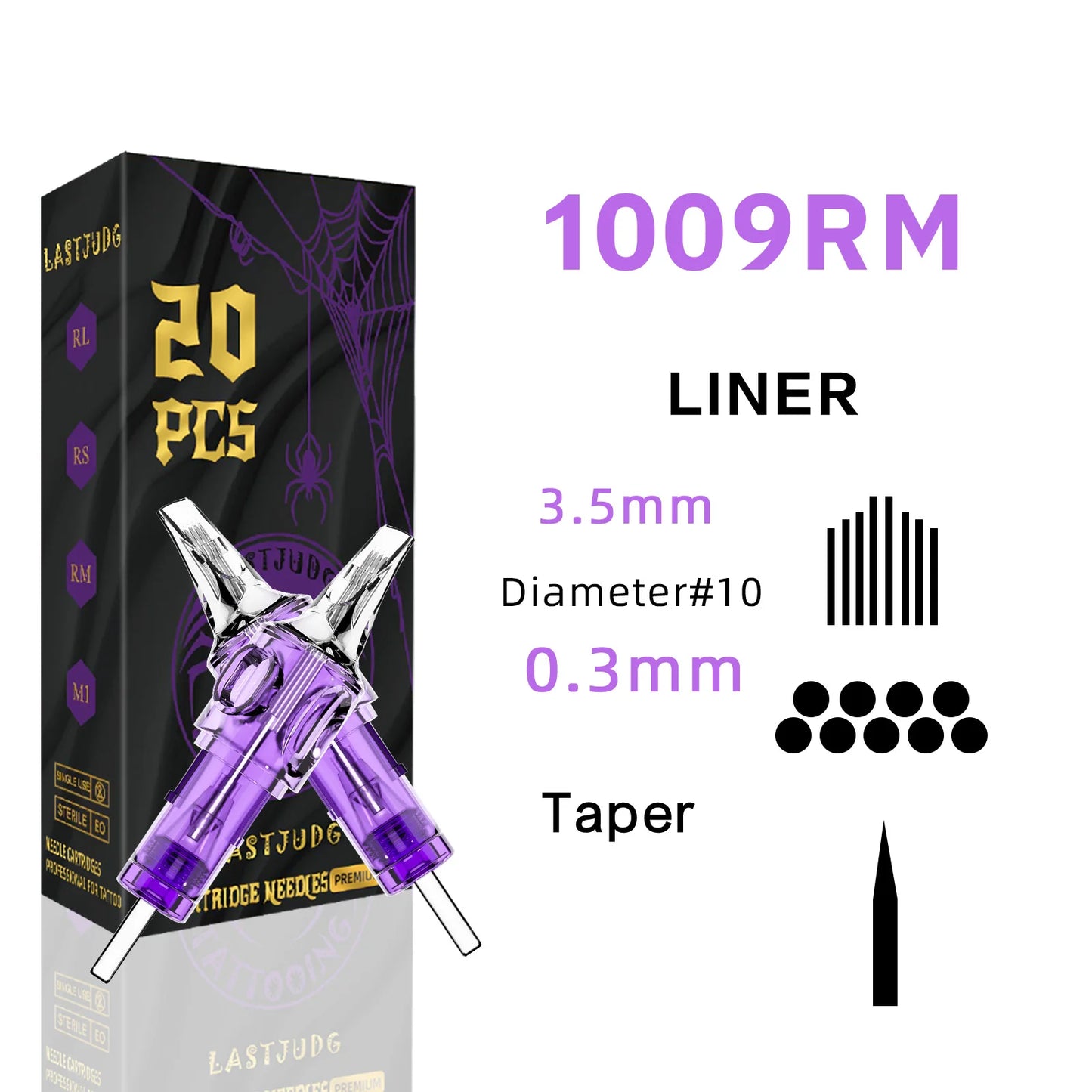 LASTJUDG Tattoo Needles 20PCS Disposable Tattoo Needles RL RS M1 RM Permanent Makeup Tattoo Cartridge Needle For Tattoo Pen