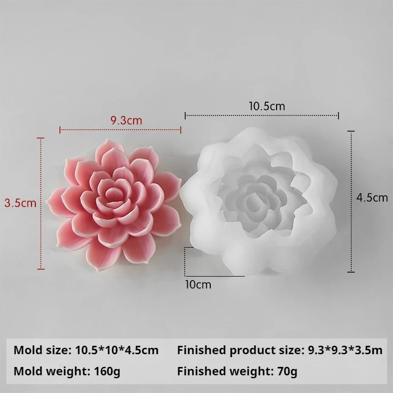 Silicone 3D Candle Molds DIY Lotus Flower Handmade Gifts Candle Soap Making Tools De Silicona Para Velas форма для свечей