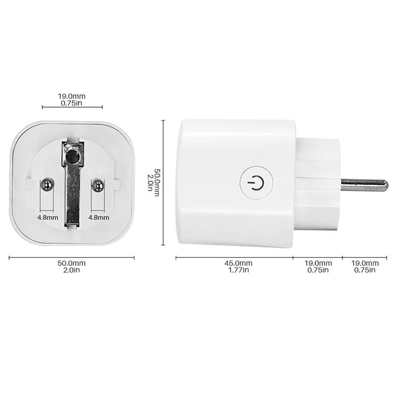 20A Wifi Smart Plug EU Socket With Power Monitoring Timing Function Voice Control Support Alexa Google Home Assistant EWelink