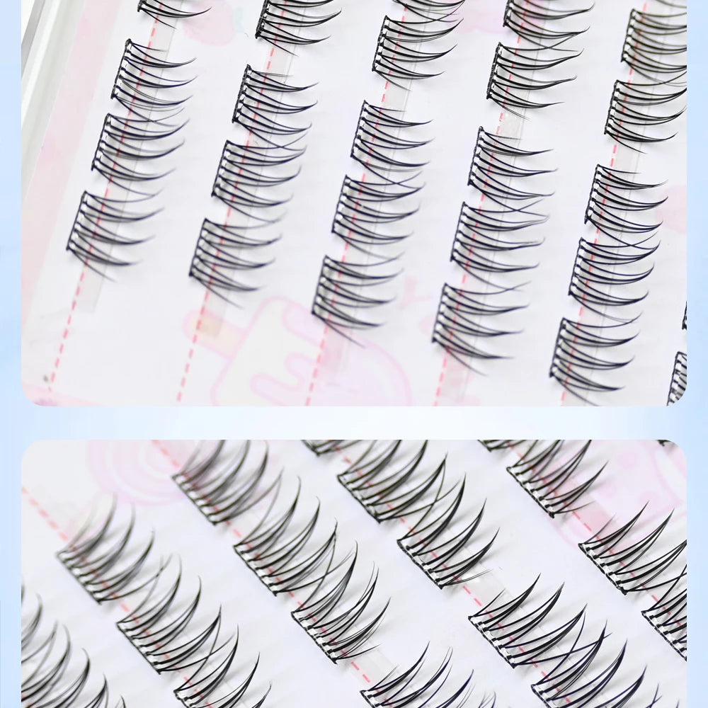 No Glue Needed Idol False Eyelashes Large Capacity 7-9mm Self Adhesive Eyelashes DIY Lash Extension Korean Makeup Cluster Lashes