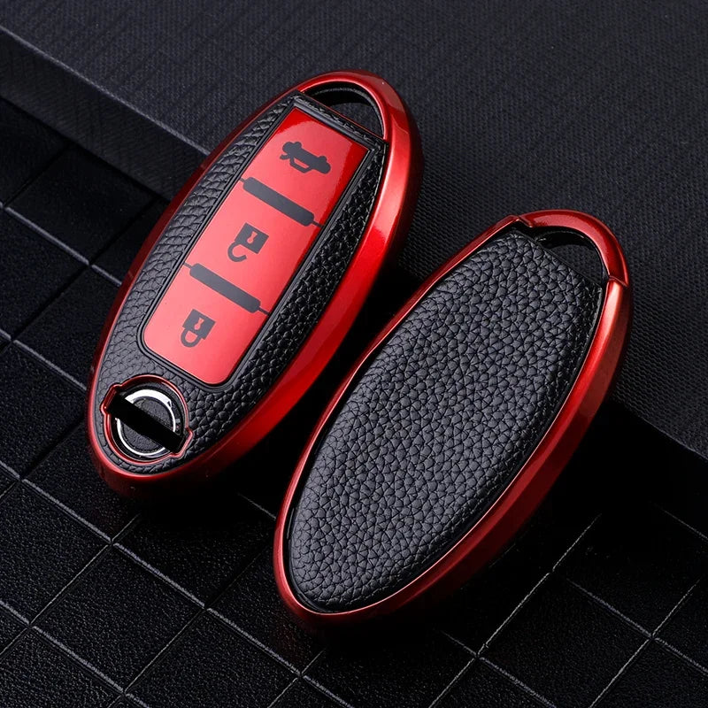 Leather TPU Shell Car Key Cover Case for Nissan Qashqai J10 J11 X-Trail T31 T32 Kicks Tiida Pathfinder Murano Note Juke Infiniti