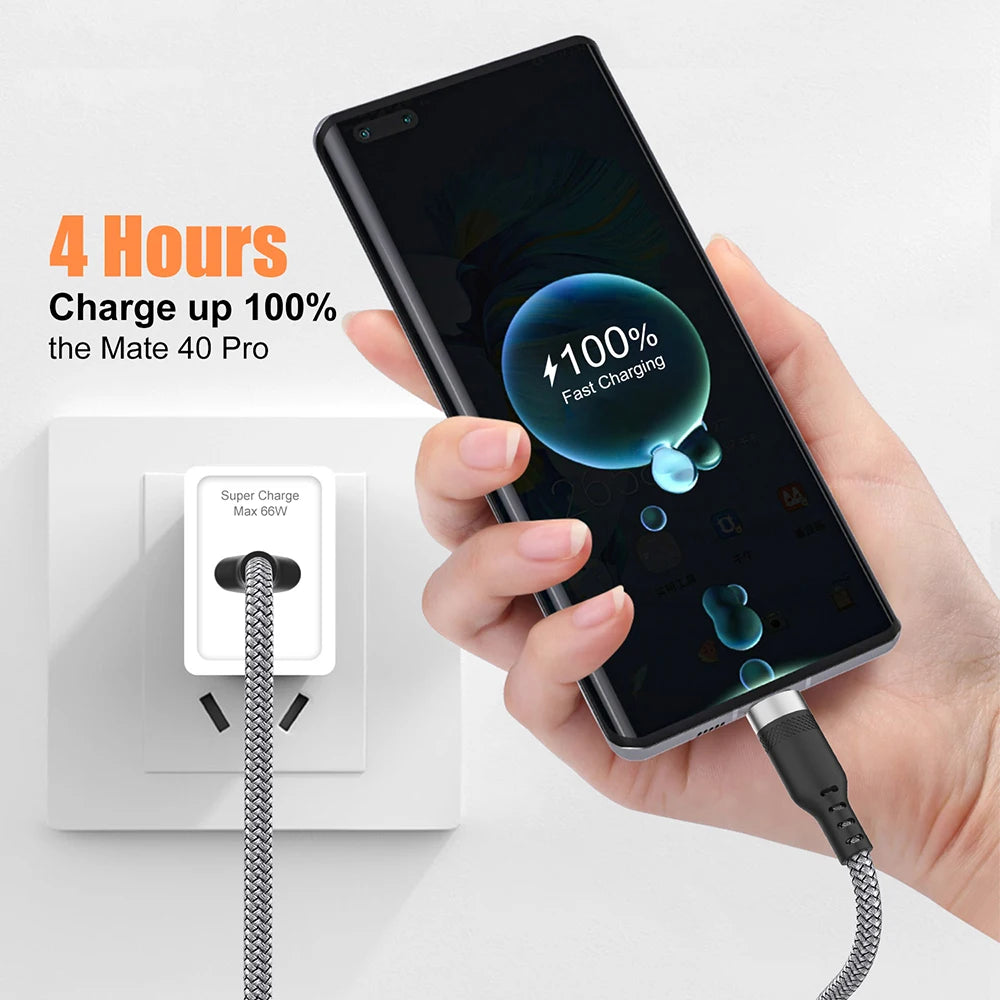 USB C 6A Super Fast Charge Cable for Huawei 8m 5m 3m 2m 1m USB TYPE-C Equipment Cable for Samsung Xiaomi OPPO OnePlus VR Camera
