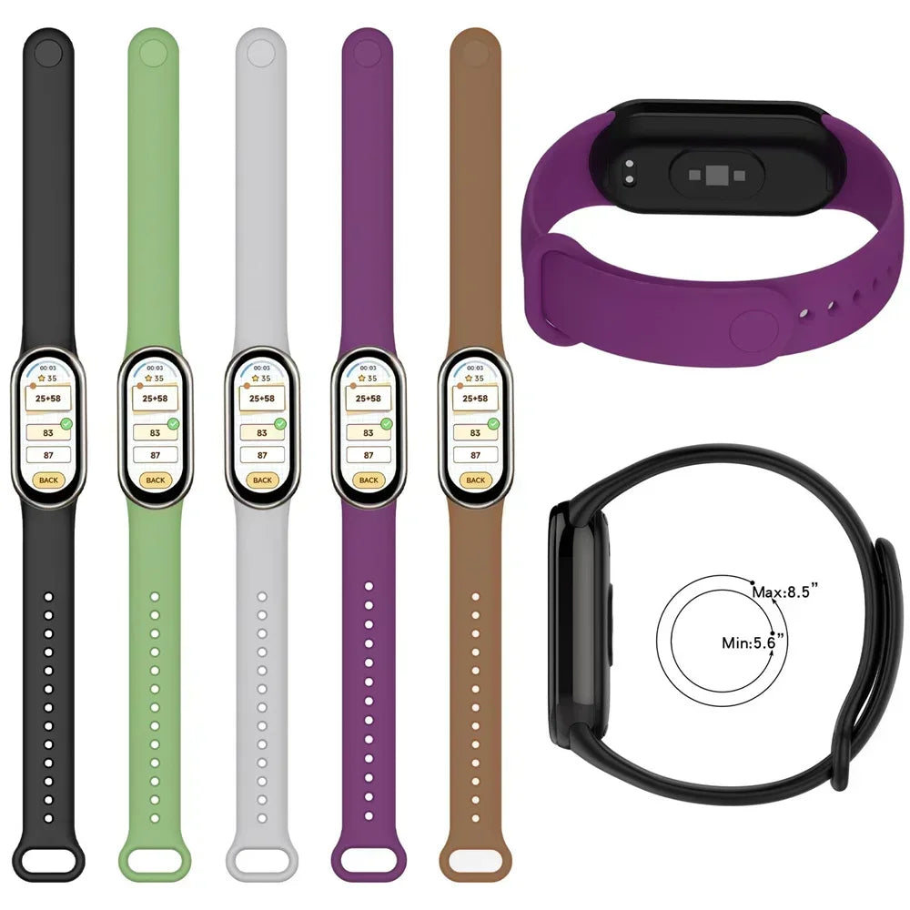 Sport Strap For Xiaomi Mi band 8-8 NFC Belt Replacement miband8 silicone Bracelet smart band 8 waterproof Watchbands Accessories