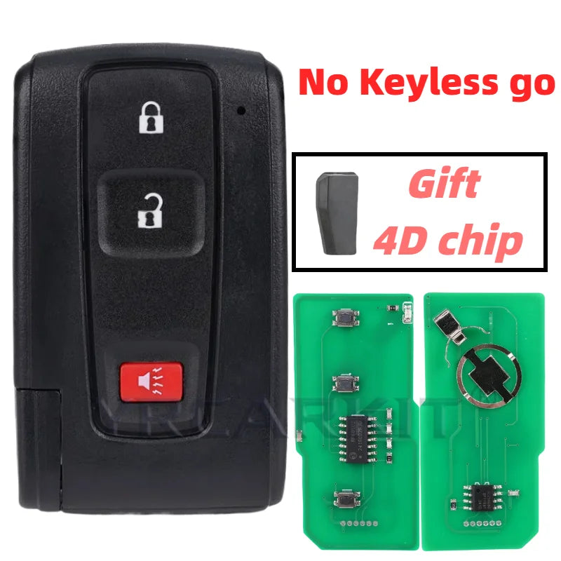 For Toyota Prius 2004 -2009 Auto Car Smart Remote Keyless Go Key Fob 2 3 Buttons 312/433MHz 4D Chip Keys FCC MOZB21TG MOZB31EG