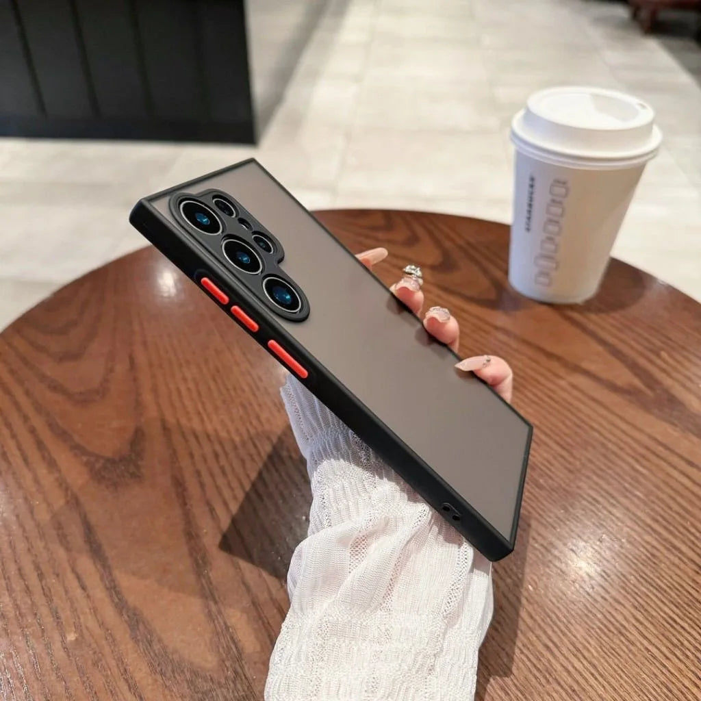 Shockproof Matte Transparent Case For Samsung Galaxy S24  S23 S22 S21 S20 Ultra Plus FE Note 20 10 A52 A71 A53  A34 S25 5G Cover