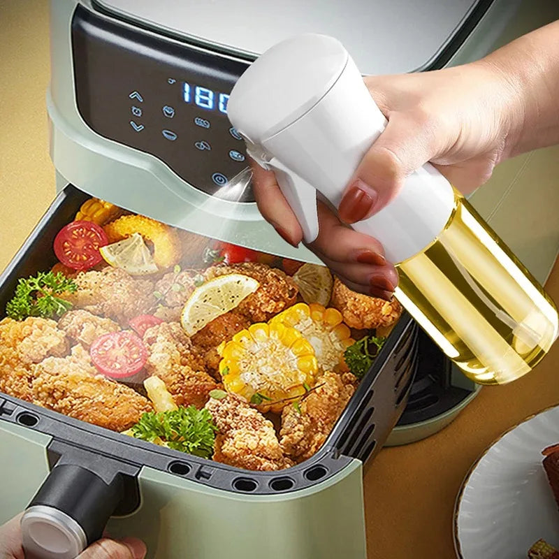 1PCS Black Transparent Kitchen Oil Bottle Cooking Oil Spray Olive Oil Bottle Fitness Barbecue Spray Oil Dispenser Household
