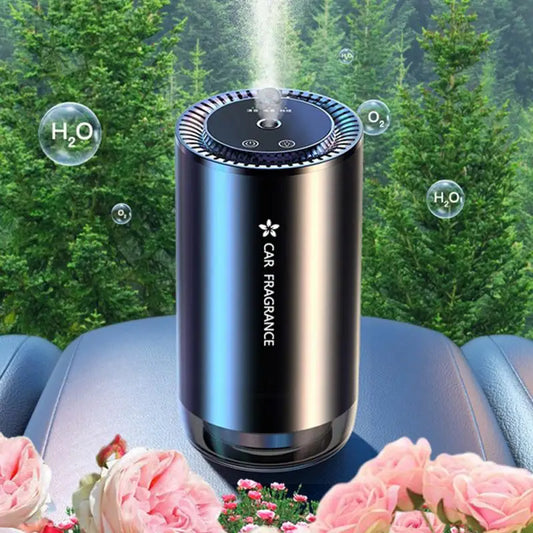 Car Air Freshener Essential Oil Fragrance Diffuser Smell Distributor USB Rechargeable Aromatherapy Scent Air Refresher LED Light