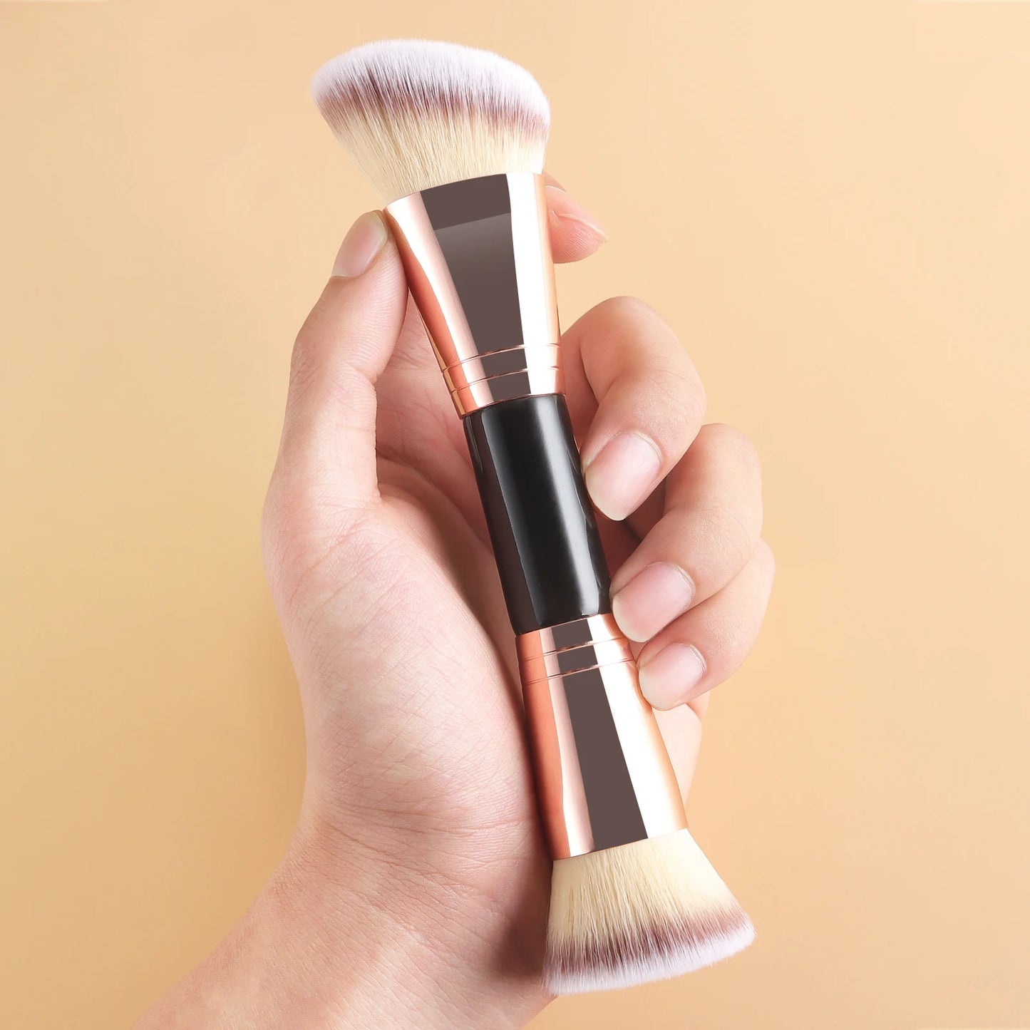 Concealer Brush, 1pcs Wooden Classic Double headed design Multifunctional Makeup Brush Cosmetic Makeup Tool for Beginner