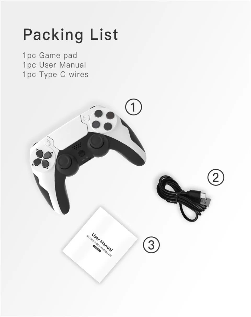 GAMINJA Wireless Controller Bluetooth Gamepad Double Vibration 6Axis Joypad Touchpad Microphone Earphone Port For PS4 PS3 PC