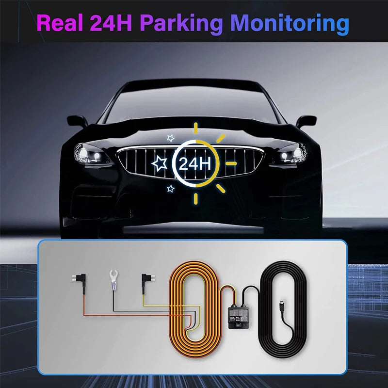 Dash Cam for Cars Car Camera Dash Cam 4K WIFI Camera for Car Front and Rear Dash Camera Black Box 24H Parking Mode Recorder