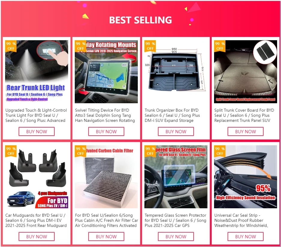 Trunk Organizer Box For BYD Sealion 6 / Seal U / Song Plus DM-i SUV Expand Storage Customized Large Capacity Spare Gap Filler