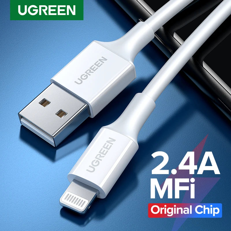 UGREEN MFi USB A to Lightning Cable for iPhone 14 13 12 Pro Max 2.4A Fast Charging for Apple iPhone for iPad Phone Data Cable