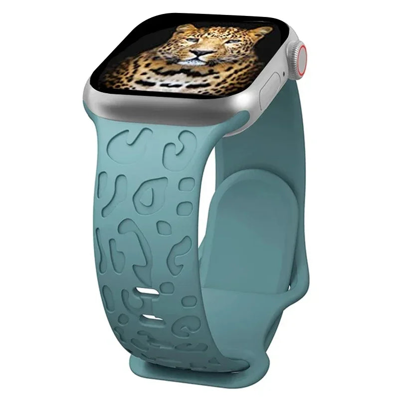 Engraved Silicone strap For Apple Watch Band 42mm 44mm 45mm 41mm 49mm 40mm bracelet correa iwatch Series 8 9 SE 7 6 5 4 3 Ultra